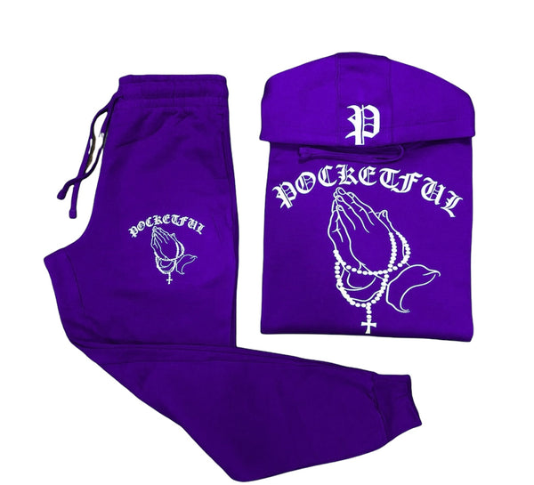 PocketFul Love - Purple/White SweatSuit