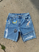 PF Denim Drip Shorts