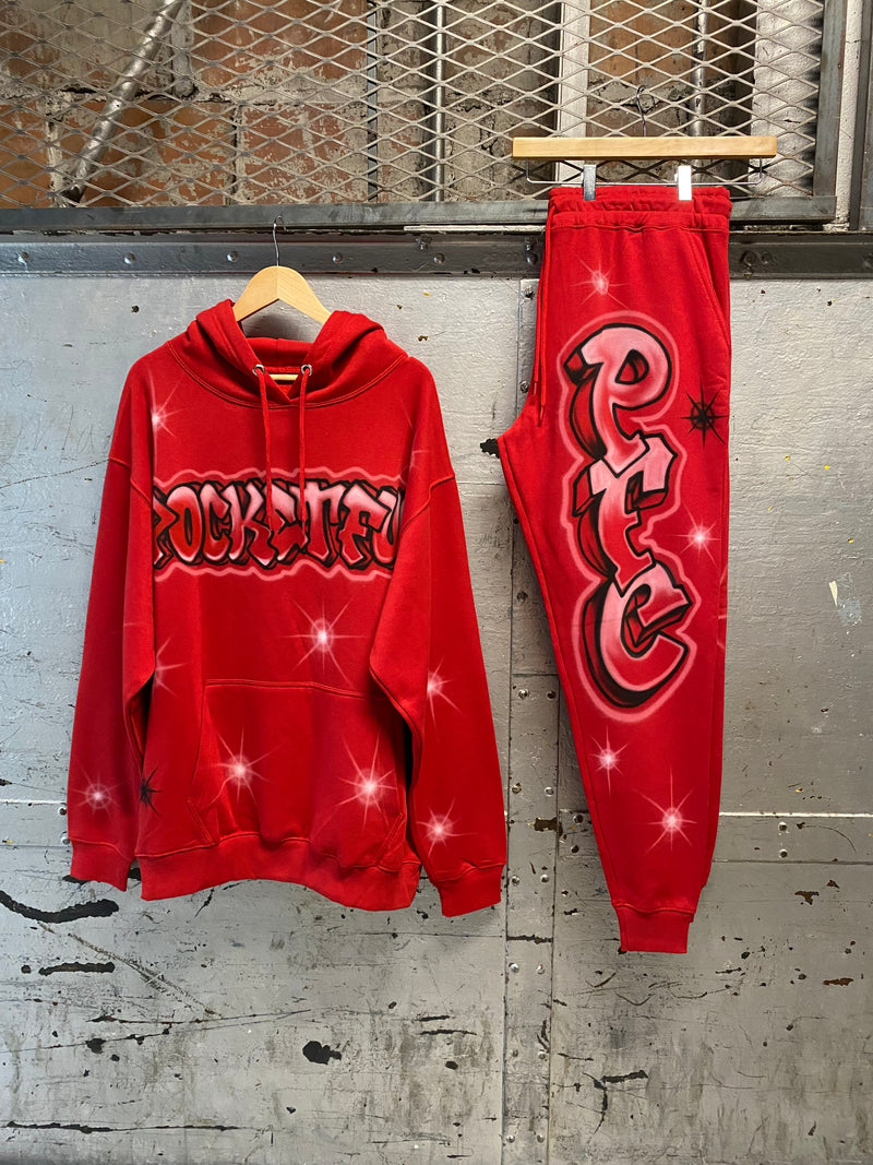 Graffiti Stars SweatSuit - Red