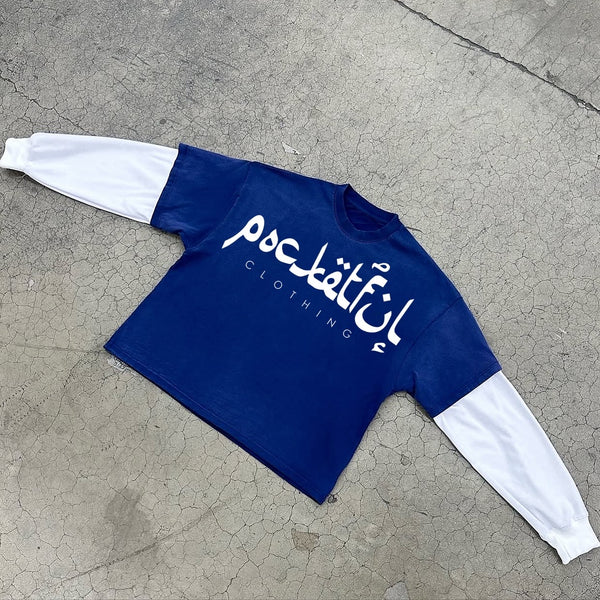Crop Thermal Tee - Navy