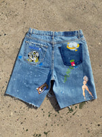 PF Denim Drip Shorts