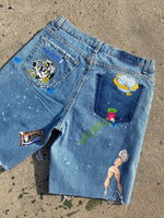 PF Denim Drip Shorts