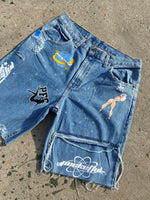 PF Denim Drip Shorts