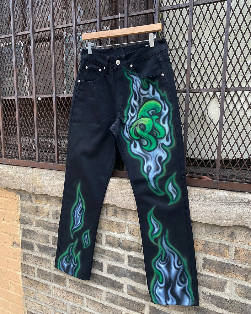 PF Denim Graffiti Jeans - Black/Green
