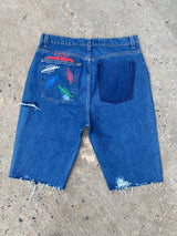 PF Denim Y2K Logo Shorts