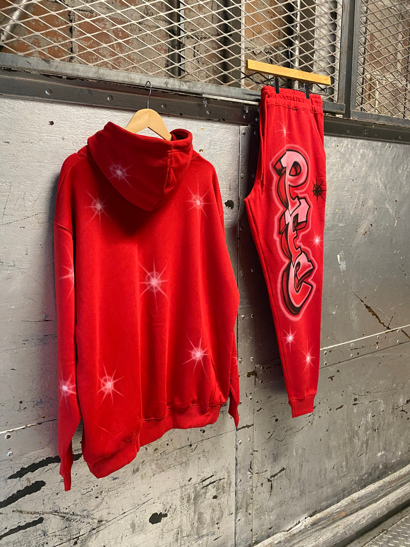Graffiti Stars SweatSuit - Red