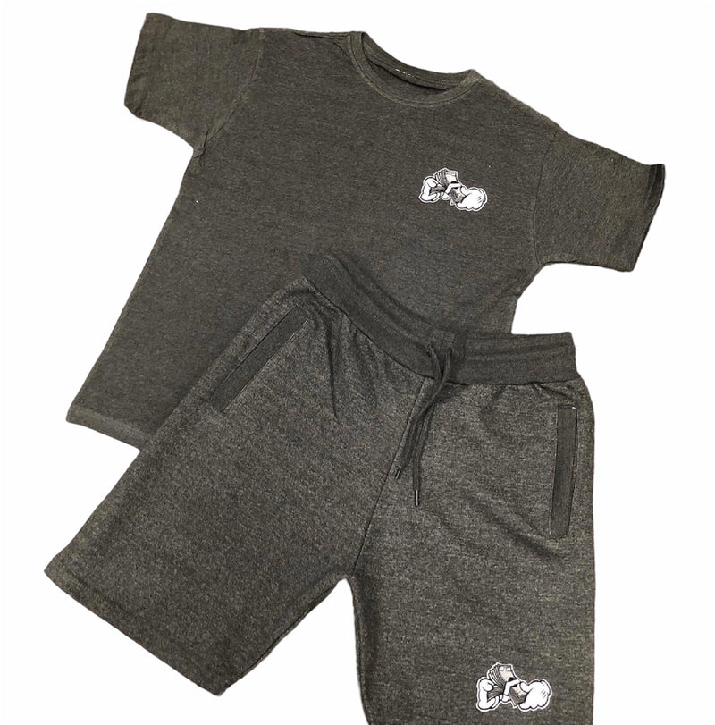 Money Hands - Charcoal Grey Short Set