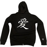 PocketFul Love - Black/White Zipper Hoody