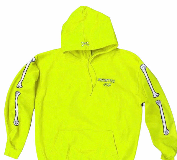 PocketFul Bones - Safety Green Hoody