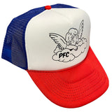 PocketFul Cloud Cap - White/Red/Royal Blue