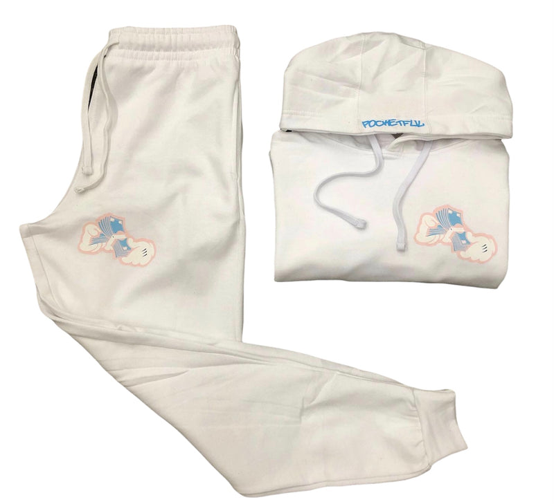 Money Hands - White/Sky Blue/Pink Sweatsuit