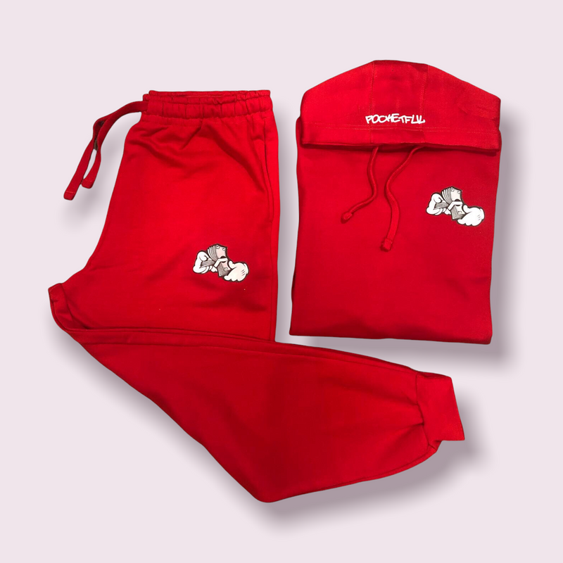Money Hands - Red/Grey Sweatsuit