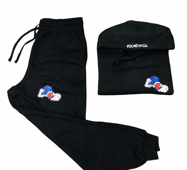 Money Hands - Black Red/Blue Sweatsuit
