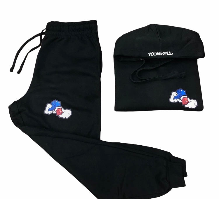 Money Hands - Black Red/Blue Sweatsuit