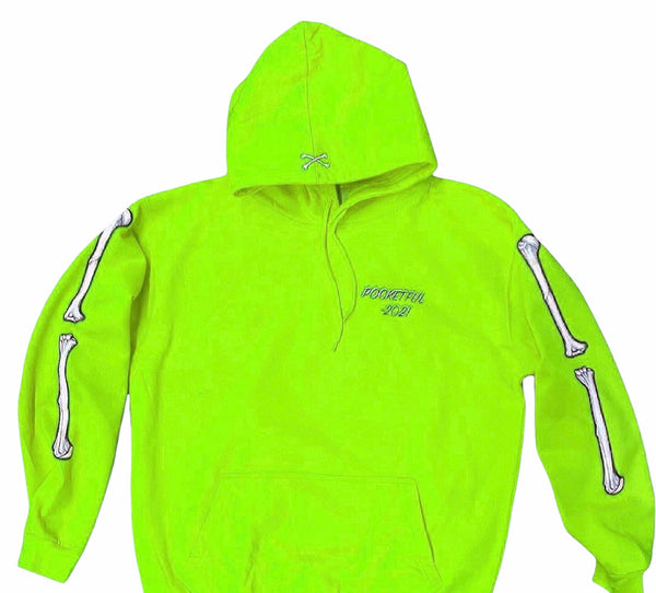 PocketFul Bones - Lime Hoody